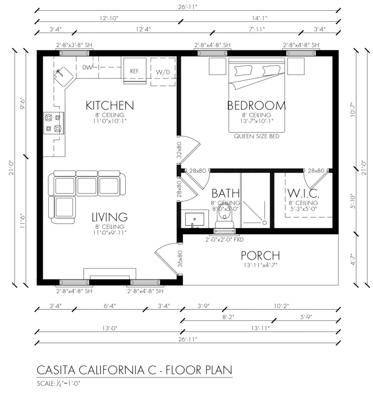 Casita California C 500SQFT 1BD 1BA